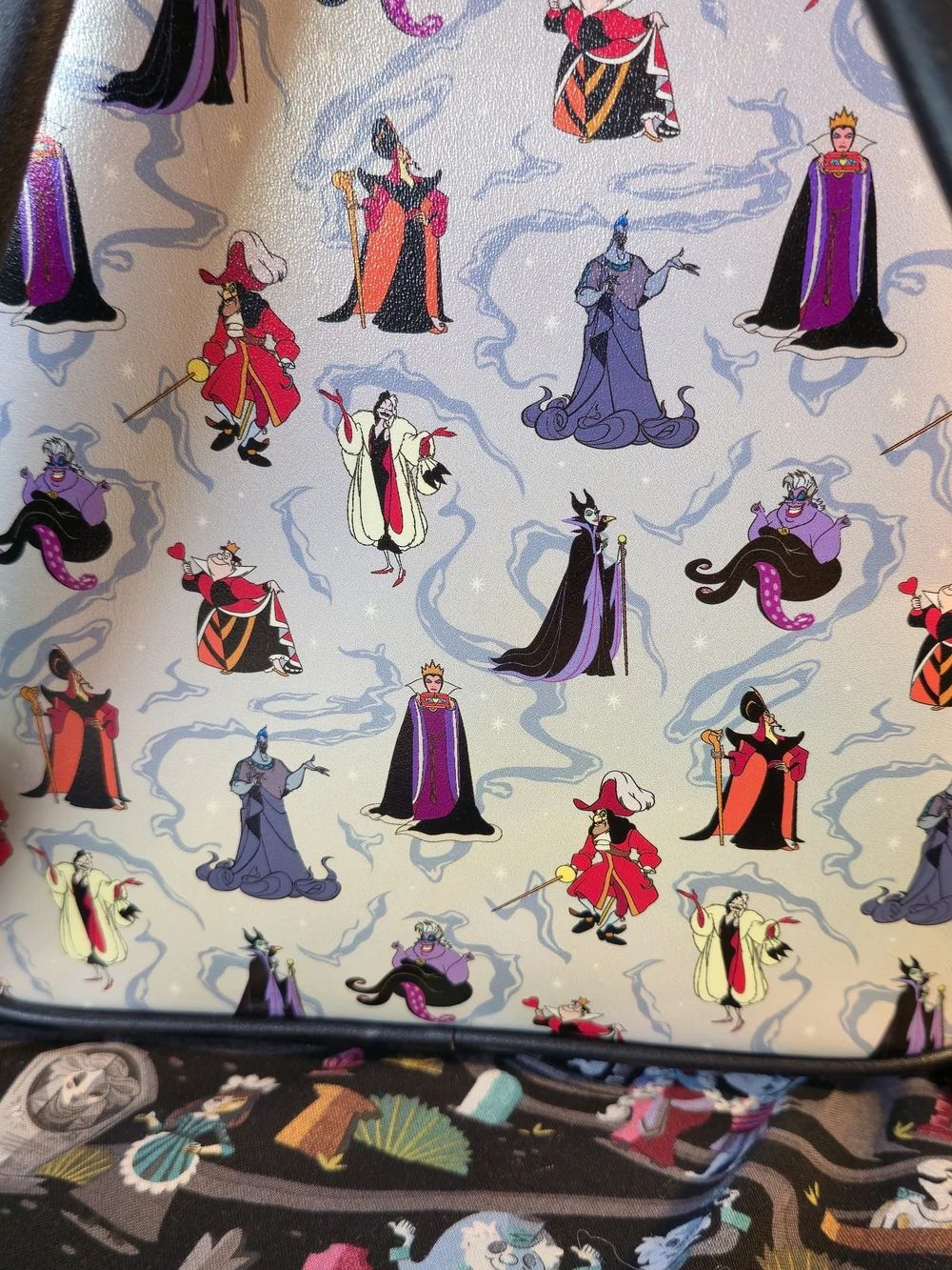 Loungefly Disney Villains Mini Backpack in White, Purple, Red, Black